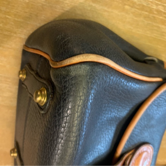 Dooney & Bourke Navy and Brown Leather Satchel - Picture 6 of 14